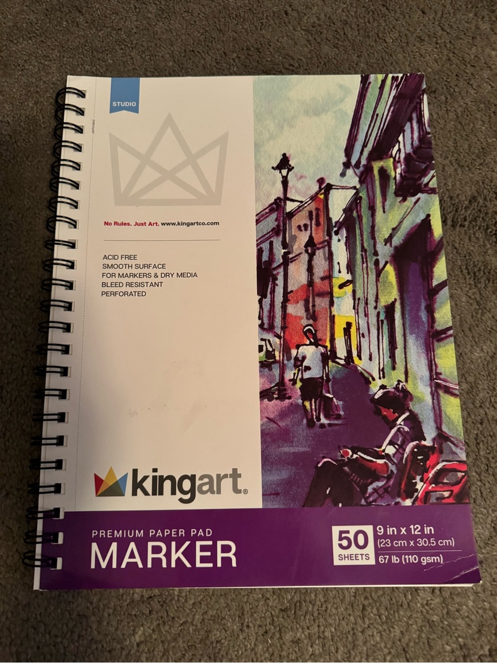 Kingart Purple Marker Paper Pad - Premium Smooth Surface